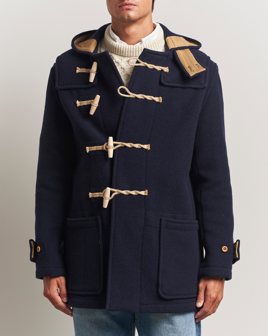 Men | Coats & Jackets | Gloverall | Mid Length Monty Union Jack Duffle Coat Navy