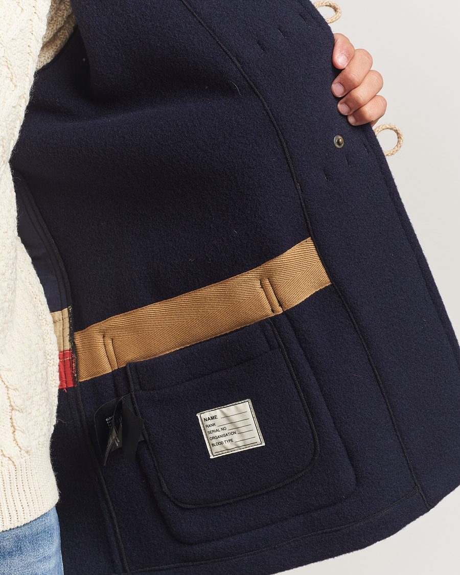 Men | Coats & Jackets | Gloverall | Mid Length Monty Union Jack Duffle Coat Navy