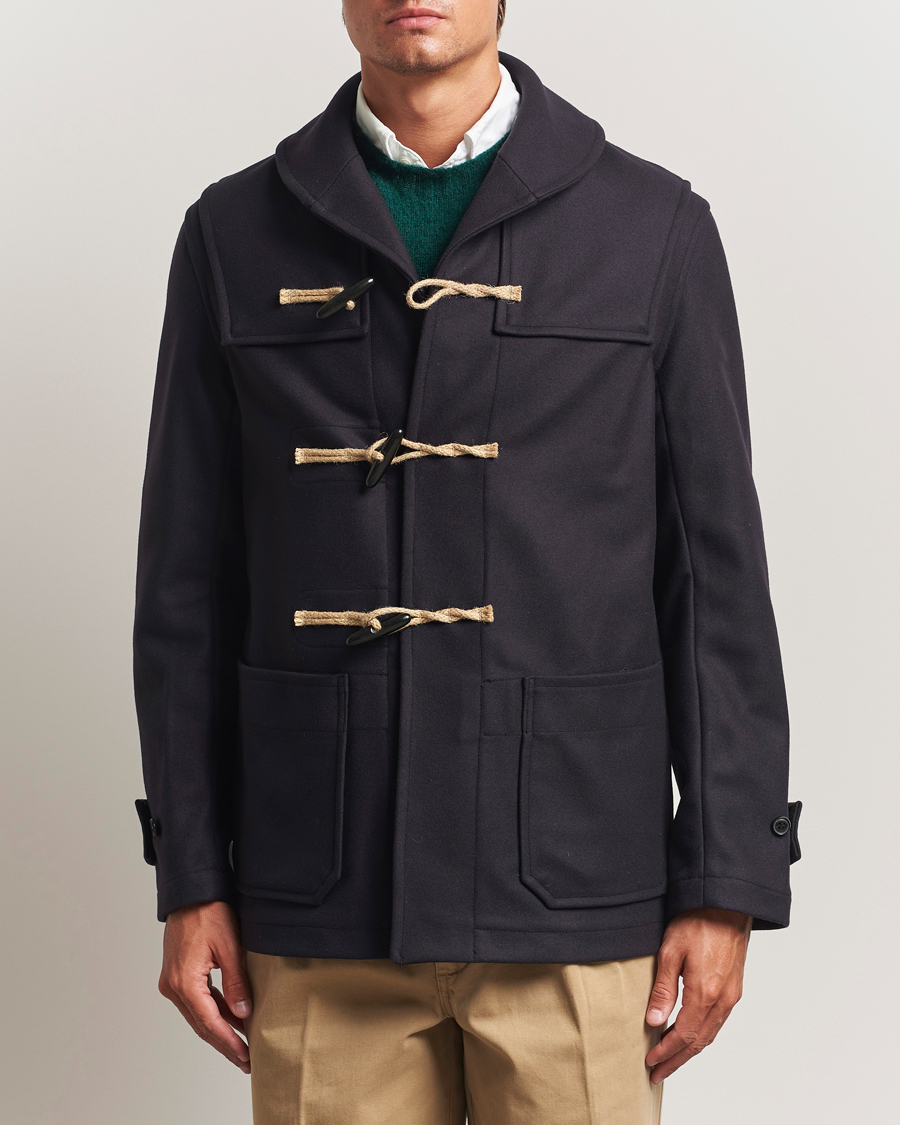 Men | Coats & Jackets | Gloverall | Shawl Collar Duffle Jacket Navy