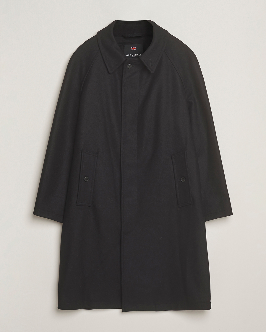 Men | Coats & Jackets | Gloverall | Wool Mac Coat Black