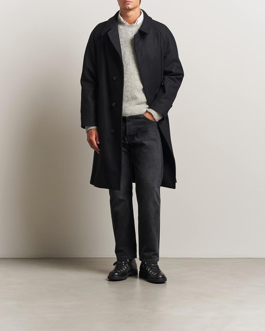 Men | Coats & Jackets | Gloverall | Wool Mac Coat Black