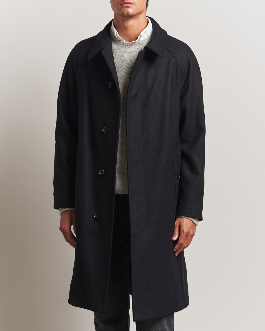 Men | Coats & Jackets | Gloverall | Wool Mac Coat Black