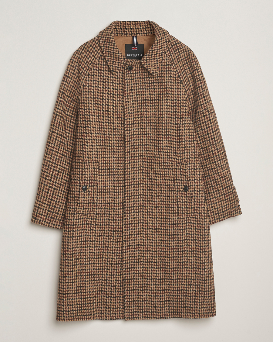 Men | Coats & Jackets | Gloverall | Harris Tweed Mac Coat Brown