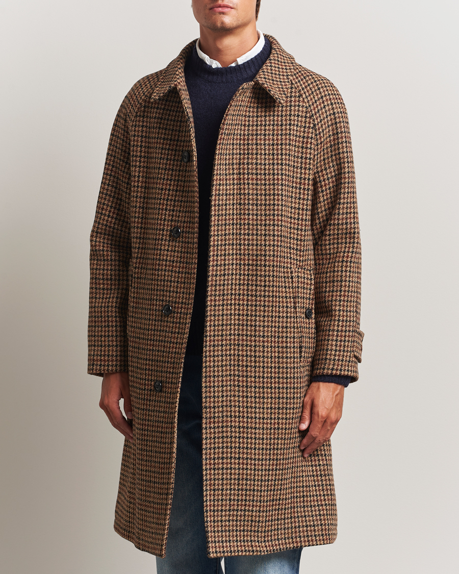 Men | Coats & Jackets | Gloverall | Harris Tweed Mac Coat Brown