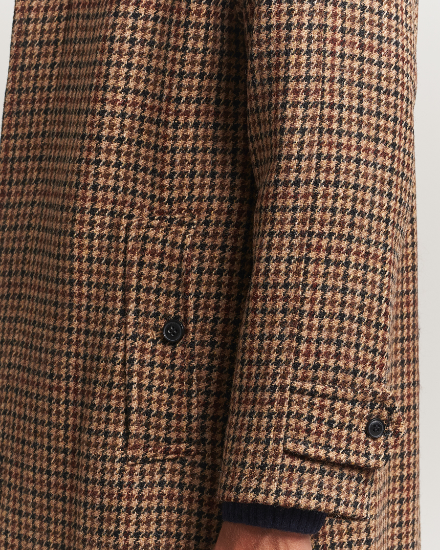 Men | Coats & Jackets | Gloverall | Harris Tweed Mac Coat Brown