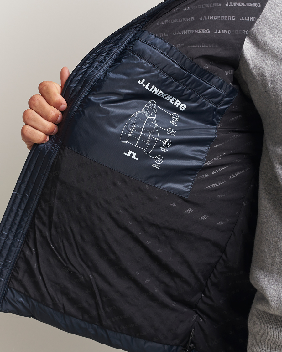 Men | Coats & Jackets | J.Lindeberg | Daryl Down Hooded Jacket Navy