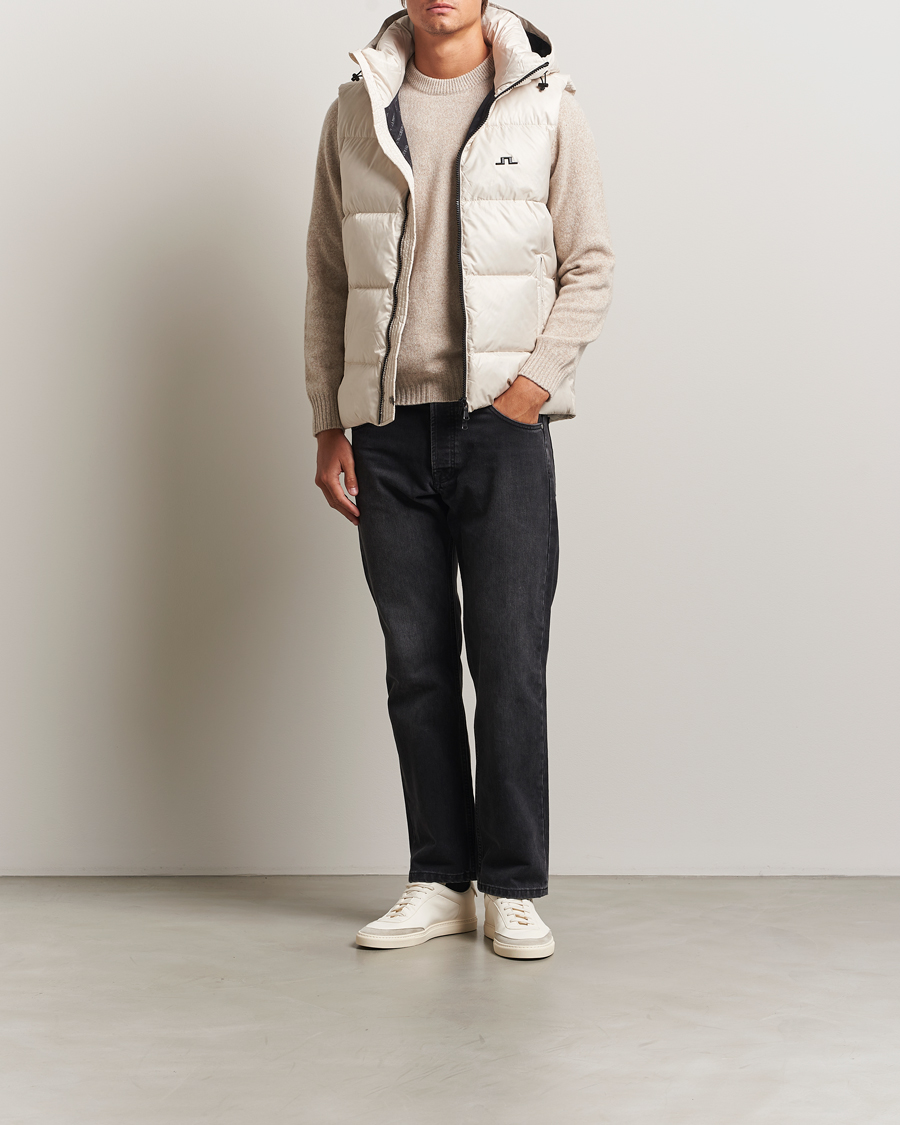 Men | Gilets | J.Lindeberg | Daryl Down Hooded Vest Moonbeam