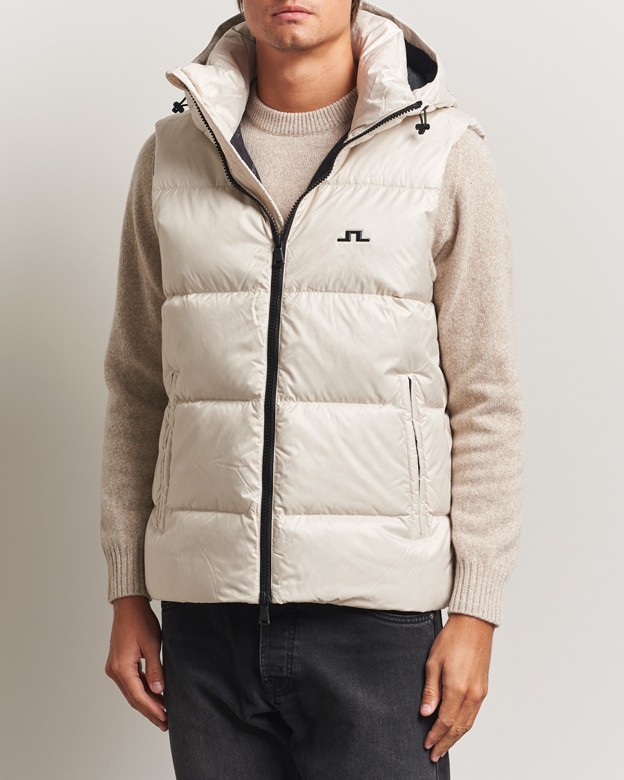 Men | Gilets | J.Lindeberg | Daryl Down Hooded Vest Moonbeam