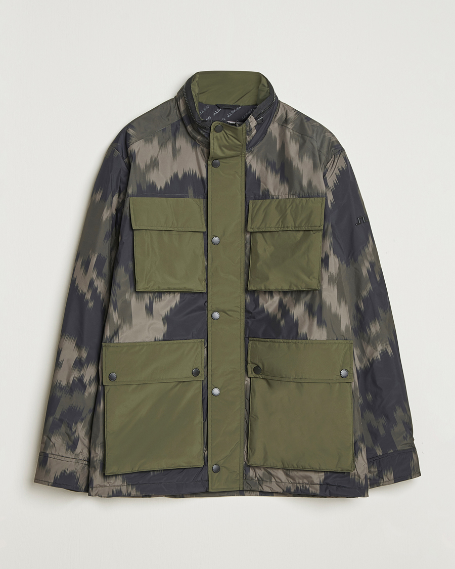 Men | Coats & Jackets | J.Lindeberg | Aiden 2L Padded Printed Field Jacket Wrap Forest