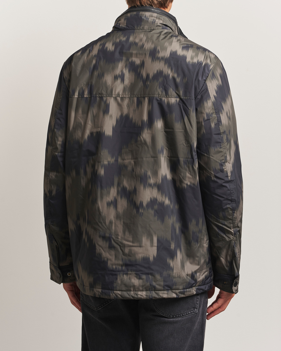 Men | Coats & Jackets | J.Lindeberg | Aiden 2L Padded Printed Field Jacket Wrap Forest
