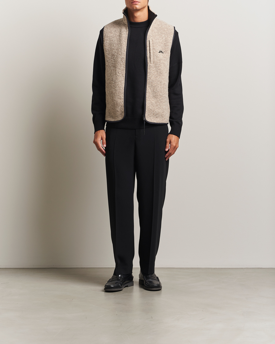 Men | Sweaters & Knitwear | J.Lindeberg | Duncan Wool Fleece Vest Moonbeam