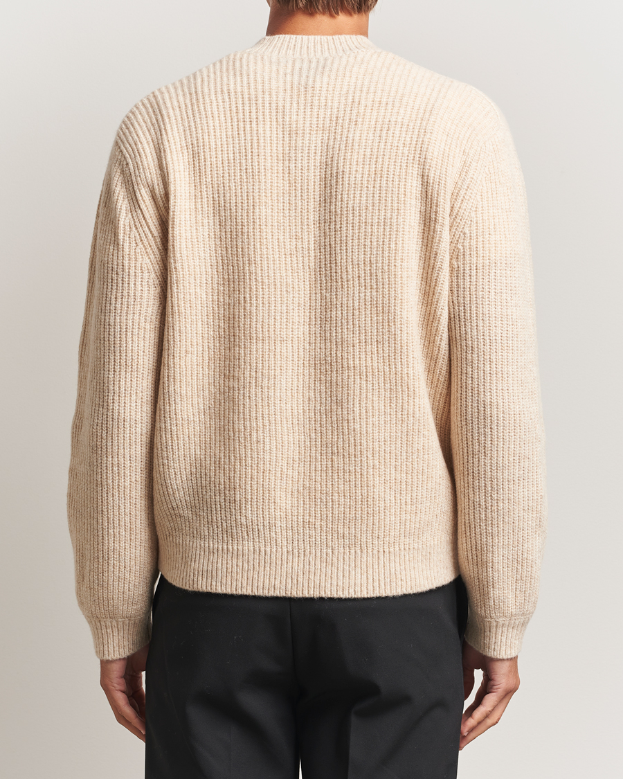 Men | Sweaters & Knitwear | J.Lindeberg | Vitor Wool Heavy Knitted V-Neck Moonbeam Melange