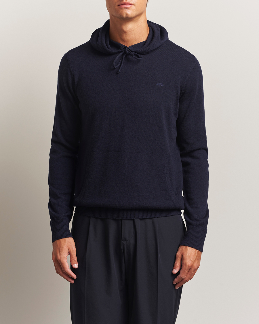 Men | Sweaters & Knitwear | J.Lindeberg | Karl Merino Hoodie Navy