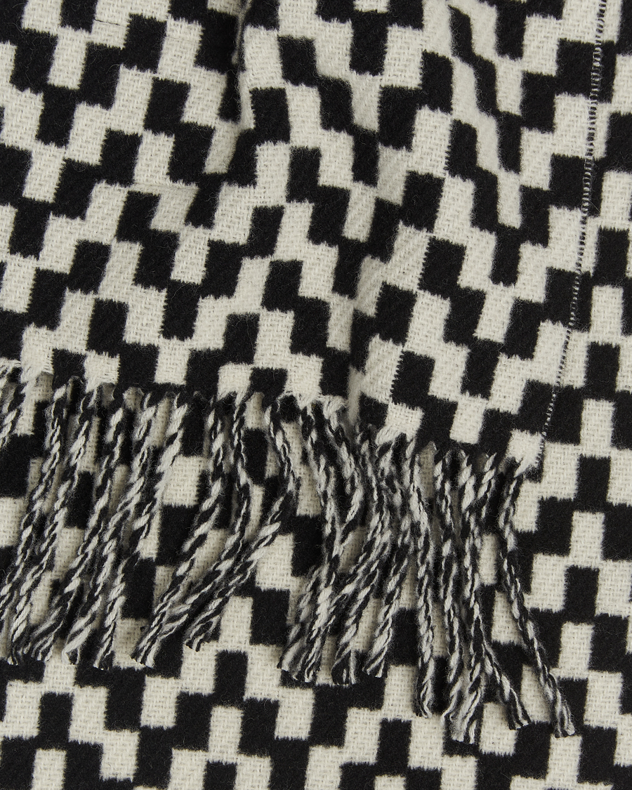 Men | Scarves | J.Lindeberg | Jared Stacked Bridge Wool Scarf Black/White