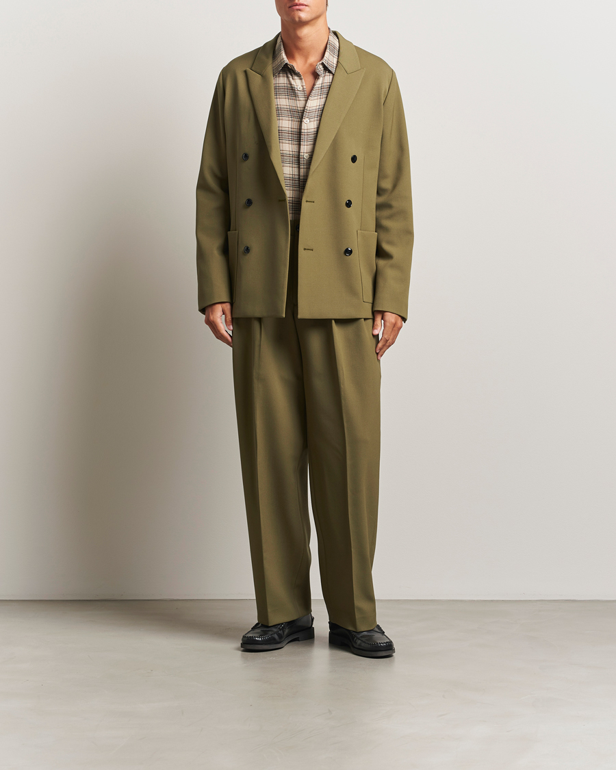 Men | Trousers | NN07 | Justin Double Pleated Suit Trousers Firene Green