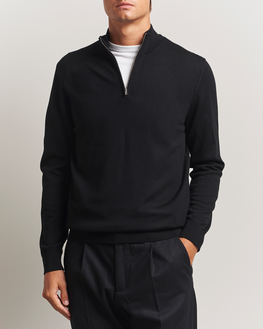 Men | Sweaters & Knitwear | NN07 | Sergio Merino Half Zip Black