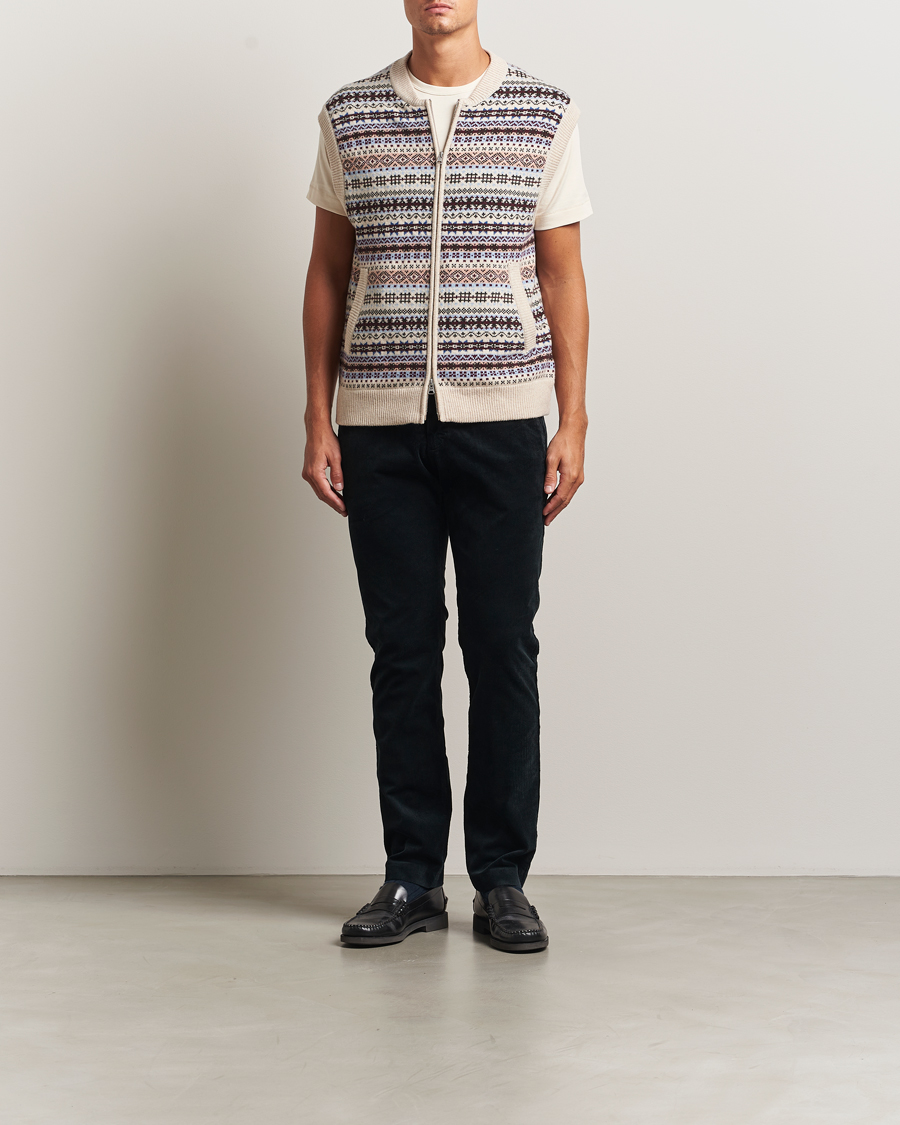 Men | Sweaters & Knitwear | NN07 | Robbie Fairisle Full Zip Vest Multi