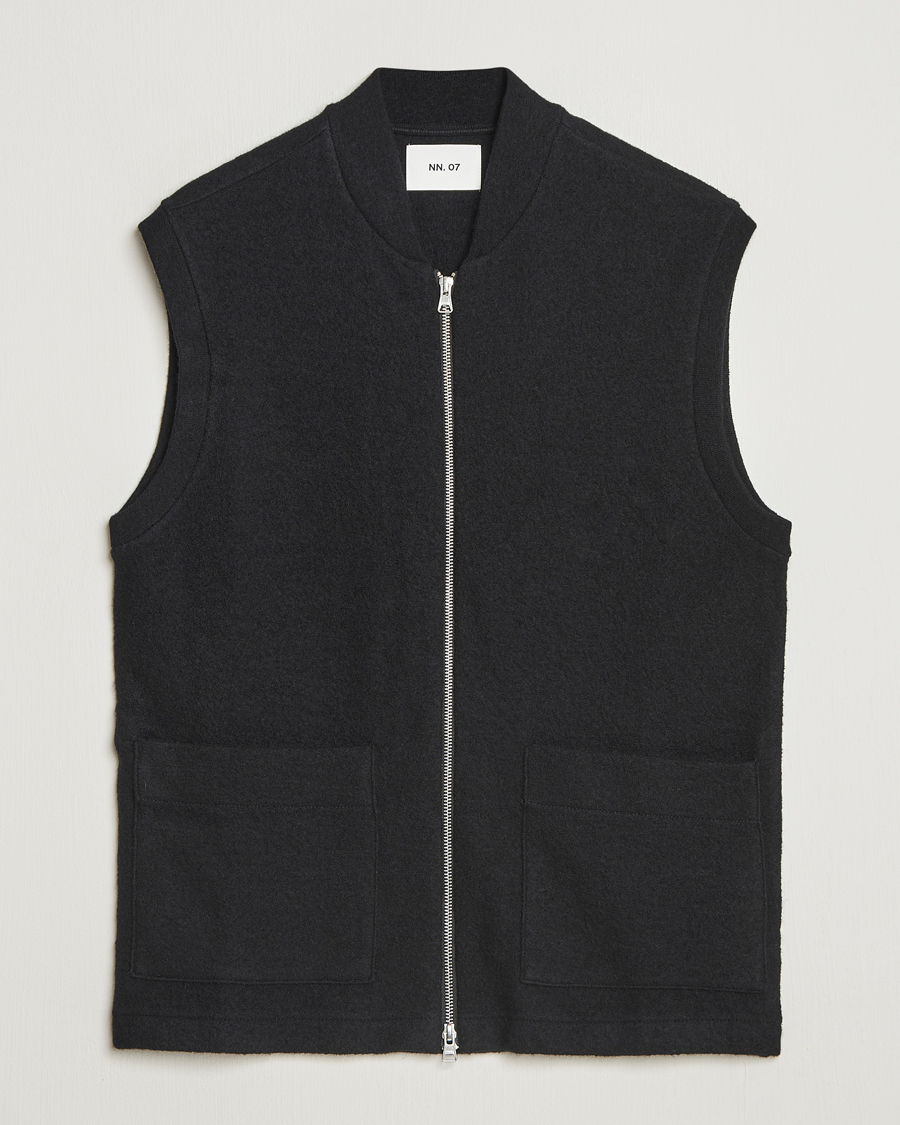 Men | Sweaters & Knitwear | NN07 | Boiled Wool Vest Black