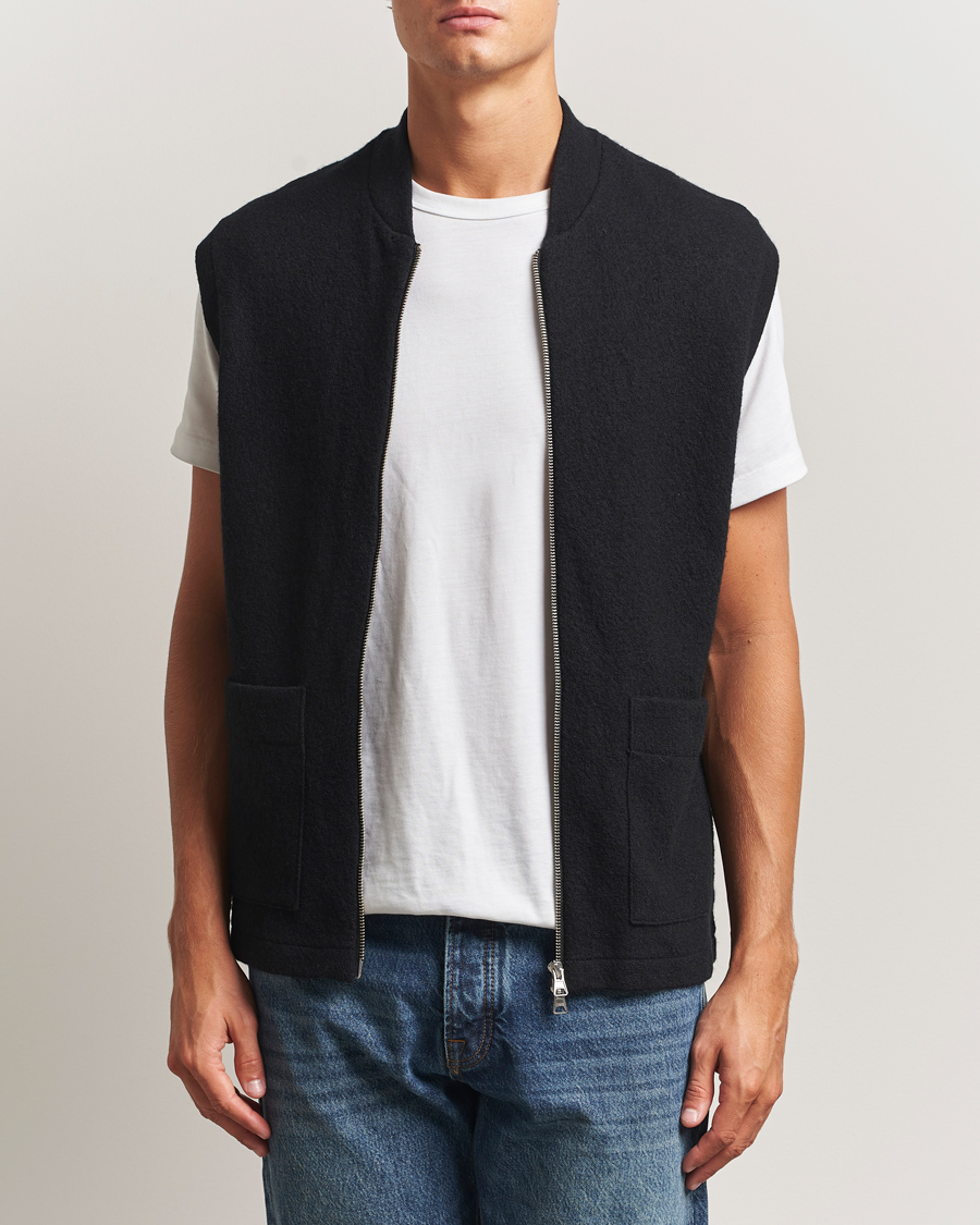 Men | Sweaters & Knitwear | NN07 | Boiled Wool Vest Black
