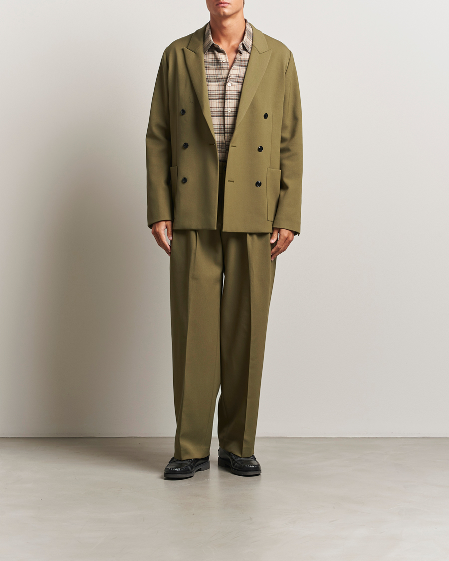 Men | Blazers | NN07 | Jordin Wool Double Breasted Blazer Firene Green
