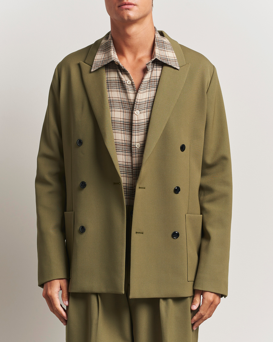Men | Blazers | NN07 | Jordin Wool Double Breasted Blazer Firene Green