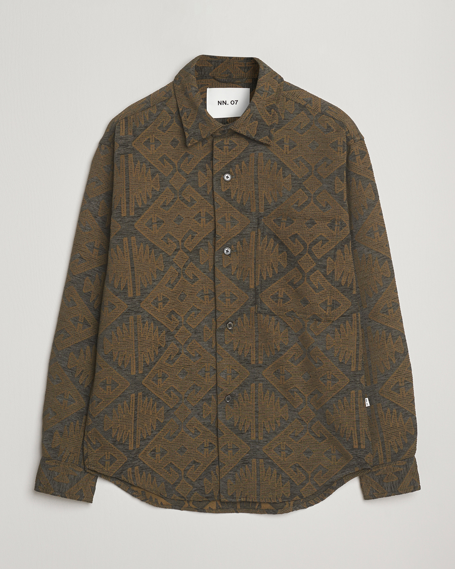 Men | Shirts | NN07 | Adwin Printed Overshirt Green Multi