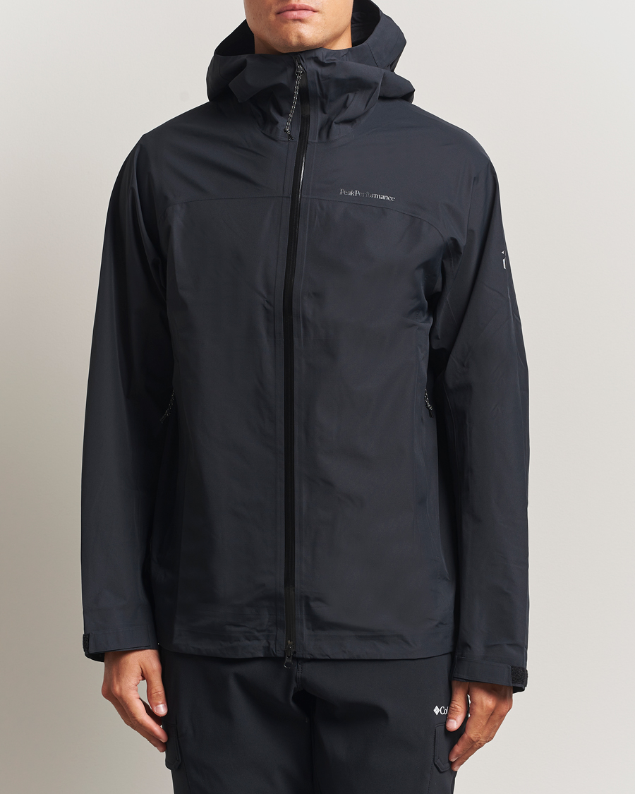 Men | Coats & Jackets | Peak Performance | Treeline Shell Hooded Jacket Black