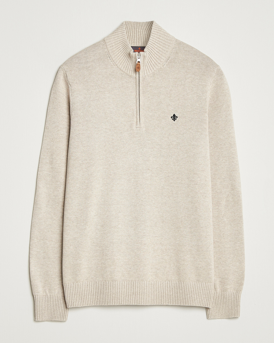 Men | Sweaters & Knitwear | Morris | Darmon Half Zip Beige