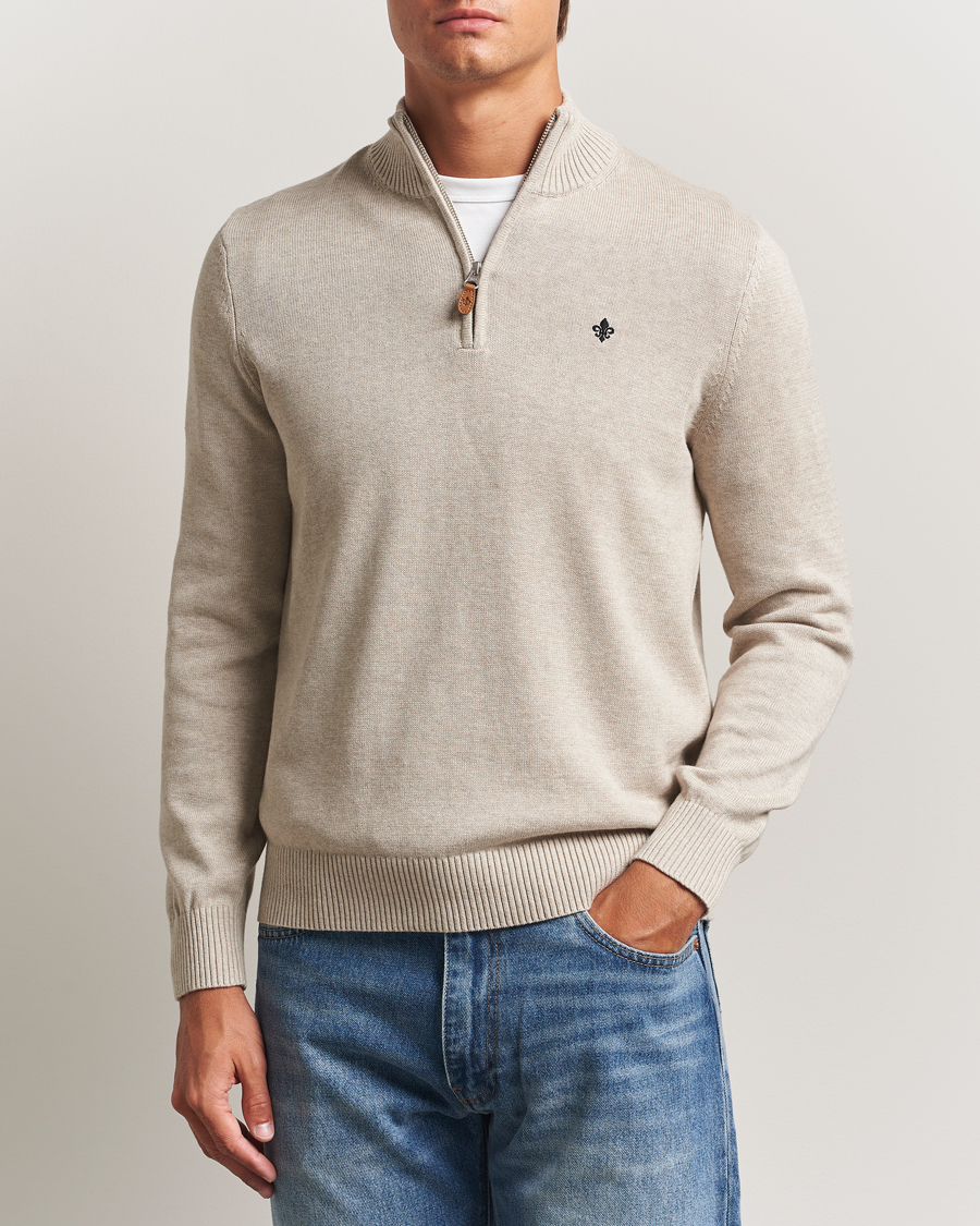 Men | Sweaters & Knitwear | Morris | Darmon Half Zip Beige