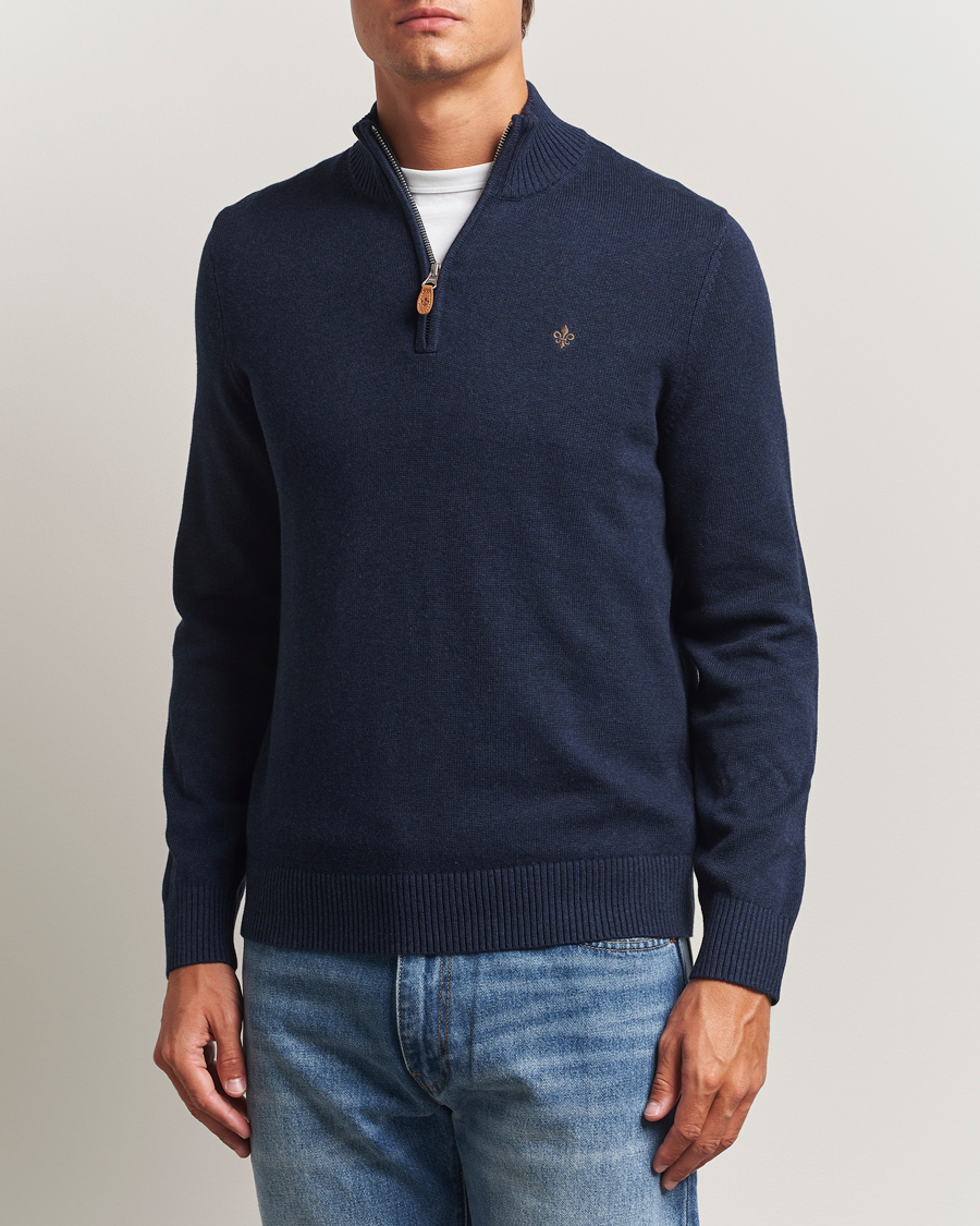 Men | Sweaters & Knitwear | Morris | Darmon Half Zip Blue