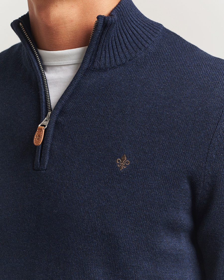 Men | Sweaters & Knitwear | Morris | Darmon Half Zip Blue