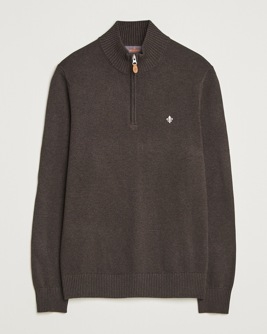 Men | Sweaters & Knitwear | Morris | Darmon Half Zip Brown