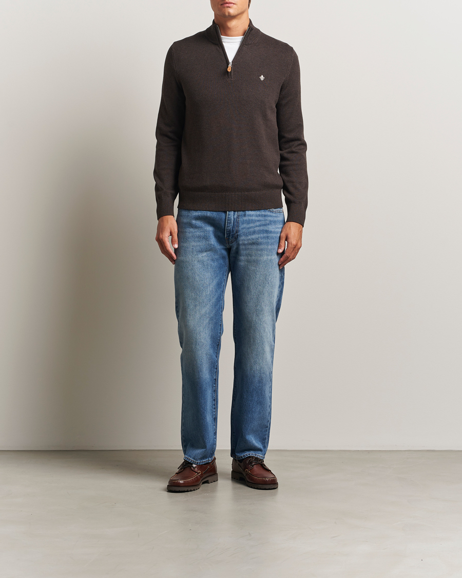 Men | Sweaters & Knitwear | Morris | Darmon Half Zip Brown