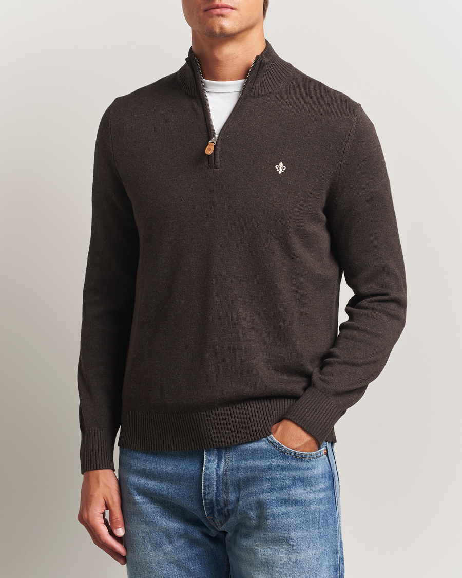 Men | Sweaters & Knitwear | Morris | Darmon Half Zip Brown