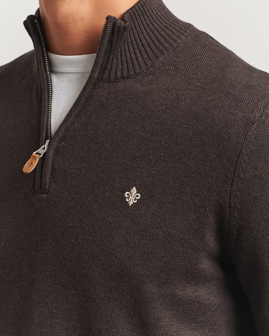 Men | Sweaters & Knitwear | Morris | Darmon Half Zip Brown