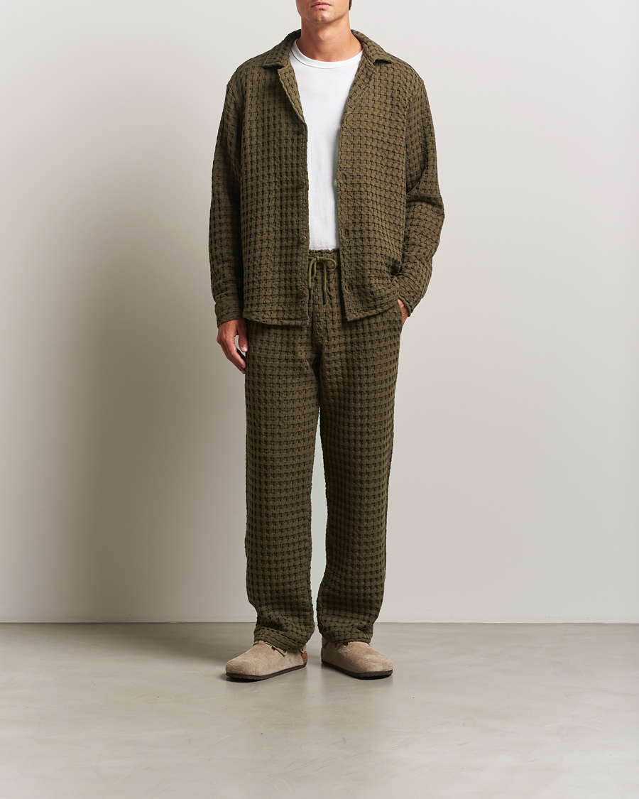 Men | Trousers | OAS | Turtle Ayora Waffle Pants Dark Green