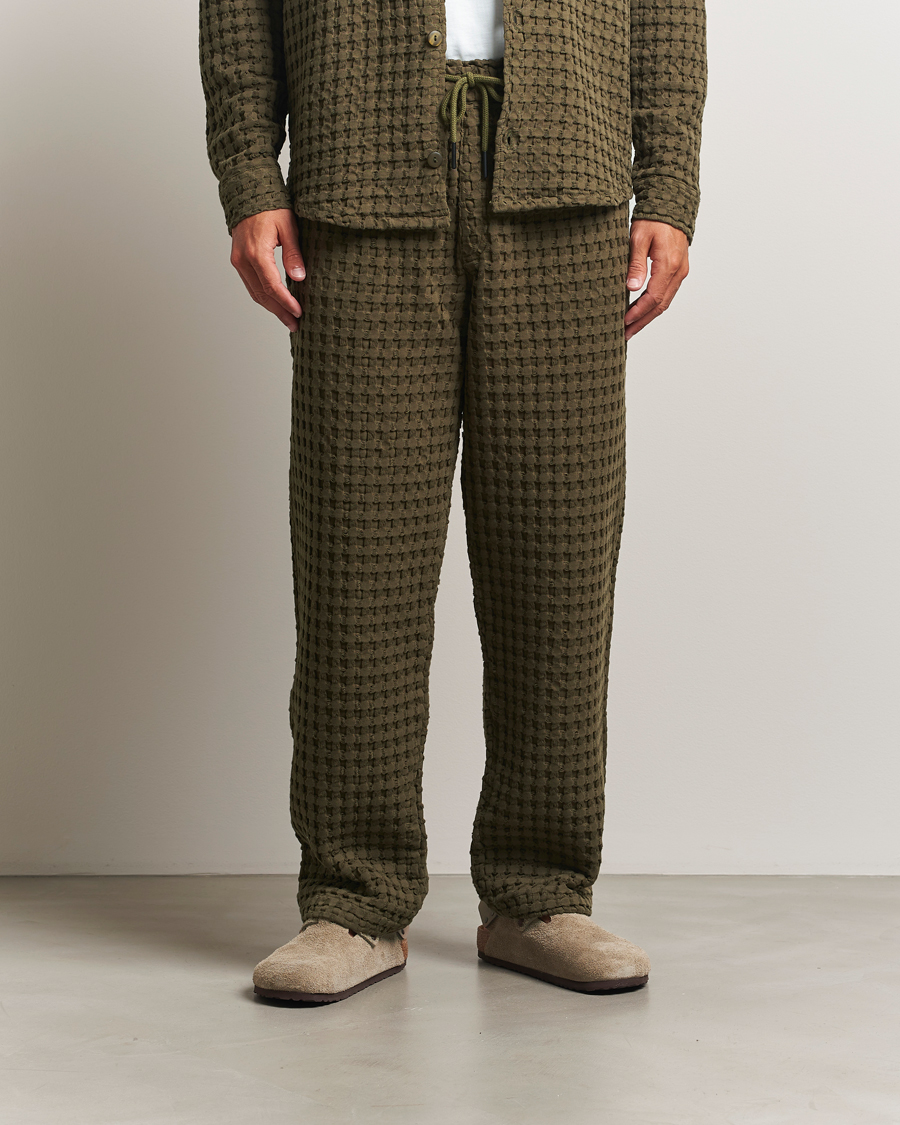 Men | Trousers | OAS | Turtle Ayora Waffle Pants Dark Green