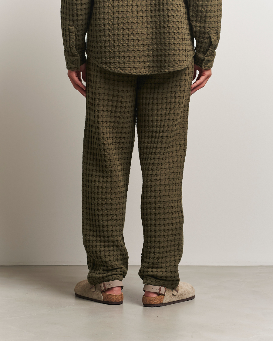 Men | Trousers | OAS | Turtle Ayora Waffle Pants Dark Green