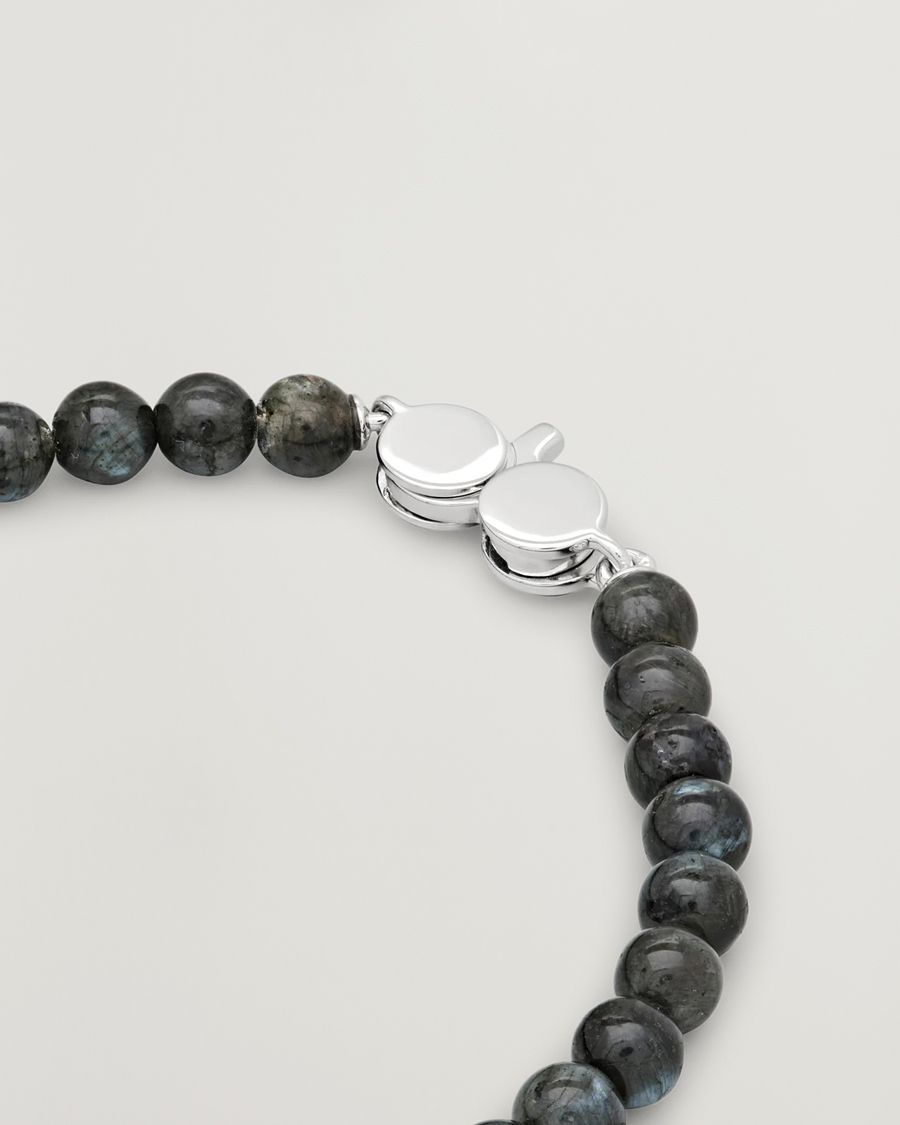 Men | Jewellery | Tom Wood | Cove Bracelet Slim Black Larvikite