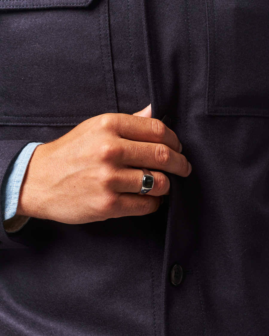 Men | Jewellery | Tom Wood | Kay Ring Black Larvikite