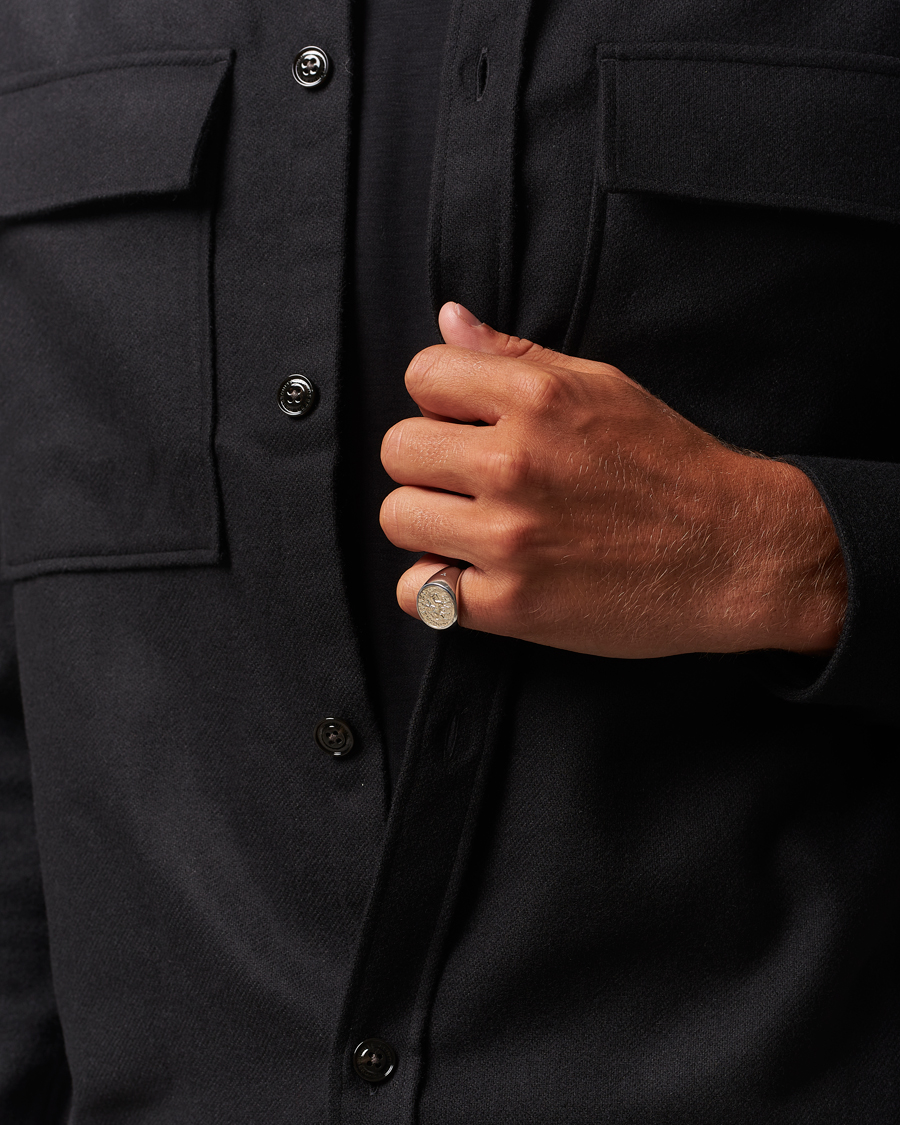 Men | Jewellery | Tom Wood | Coin Pinky Ring Silver/Gold
