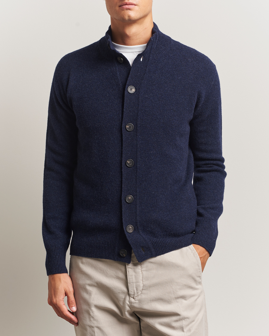 Men | Sweaters & Knitwear | Altea | Shetland Cardigan Navy