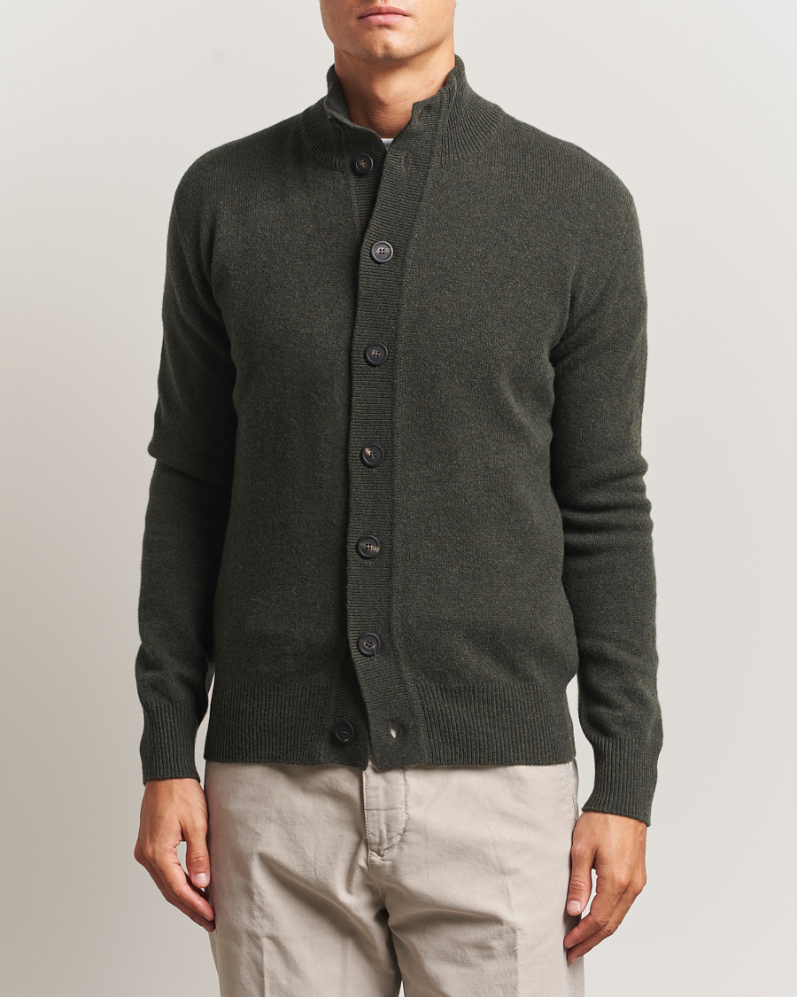 Men | Sweaters & Knitwear | Altea | Shetland Cardigan Dark Green