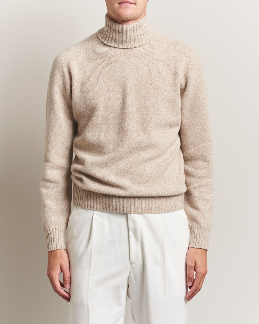 Men | Sweaters & Knitwear | Altea | Wool/Cashmere Rollneck Beige Melange
