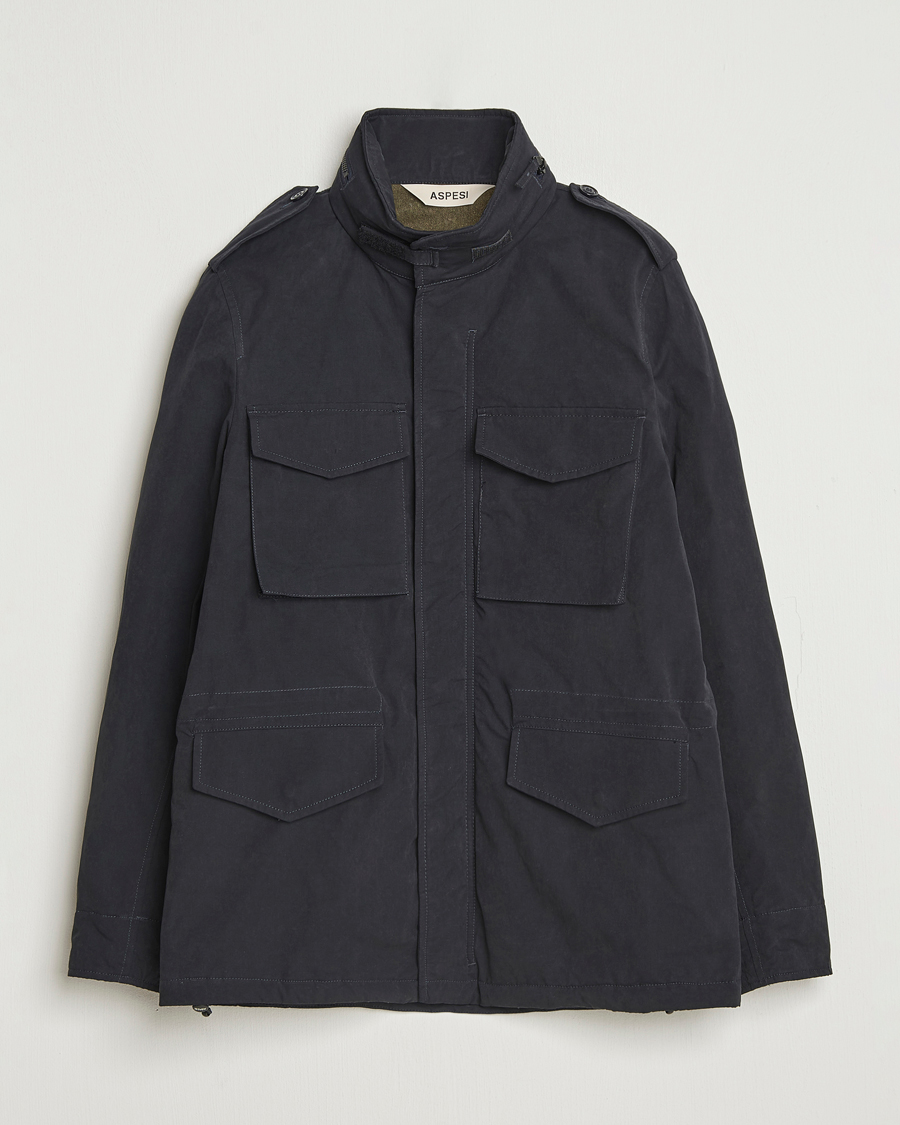 Men | Coats & Jackets | Aspesi | Minifield Cotton Field Jacket Navy