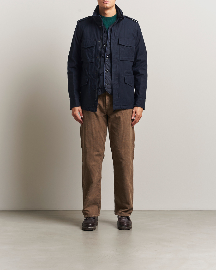 Men | Coats & Jackets | Aspesi | Lined Cotton Field Jacket Navy
