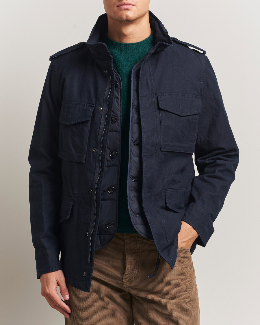 Men | Coats & Jackets | Aspesi | Lined Cotton Field Jacket Navy