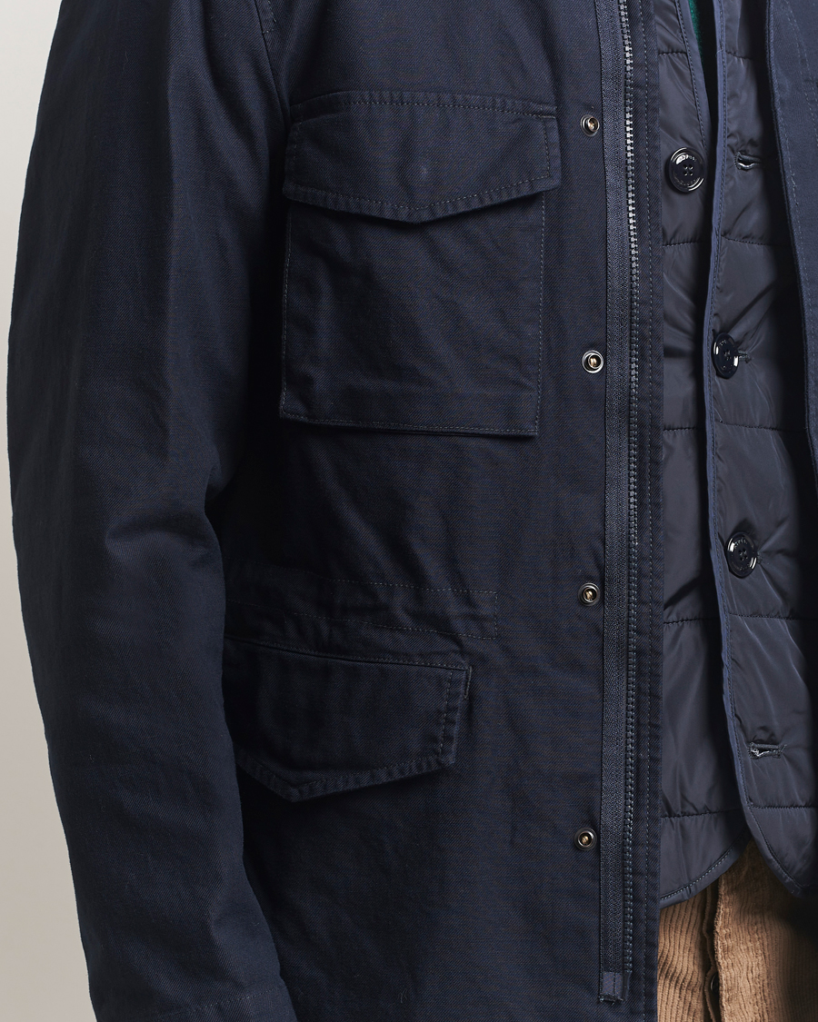 Men | Coats & Jackets | Aspesi | Lined Cotton Field Jacket Navy