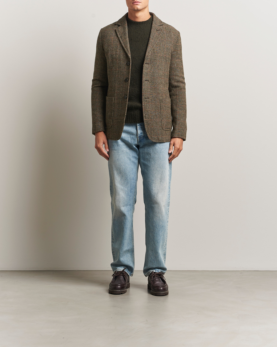 Men | Blazers | Aspesi | Harris Tweed Blazer Brown Check