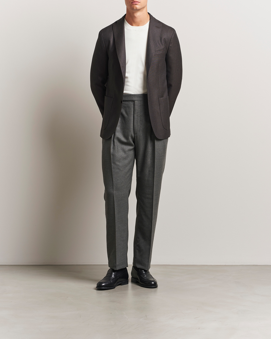 Men | Blazers | Boglioli | K Jacket Wool Hopsack Blazer Dark Brown